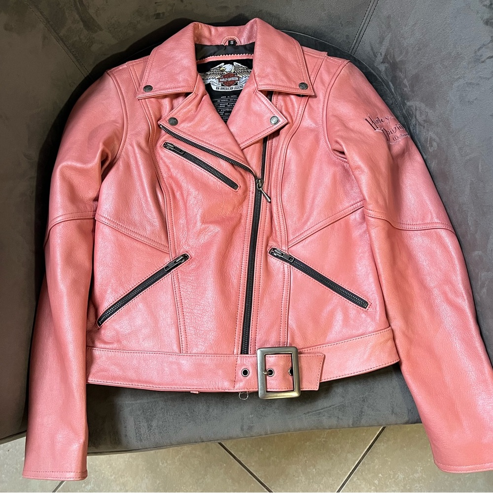 Harley Davidson passion cycle queen pink leather jacket